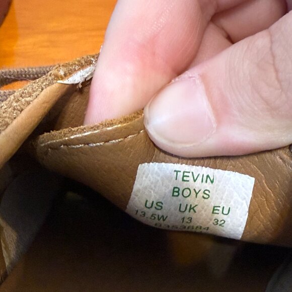 Sperry Top-Sider Tevin 13.5 Boys Tan Suede Lace-Up Shoes With Brown Rubber Sole - Picture 7 of 7